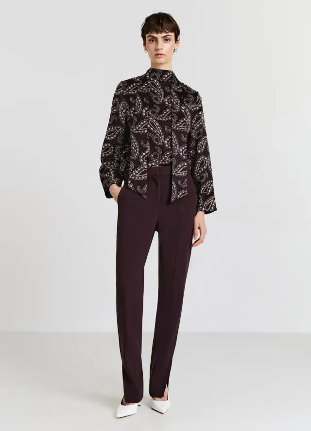 Calliope pantalon slim femme fentes bureau