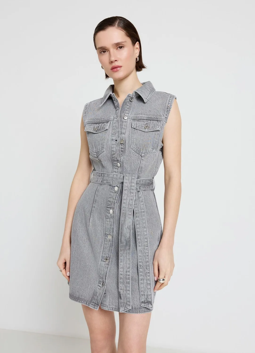 Calliope chemisier robe denim ceinture