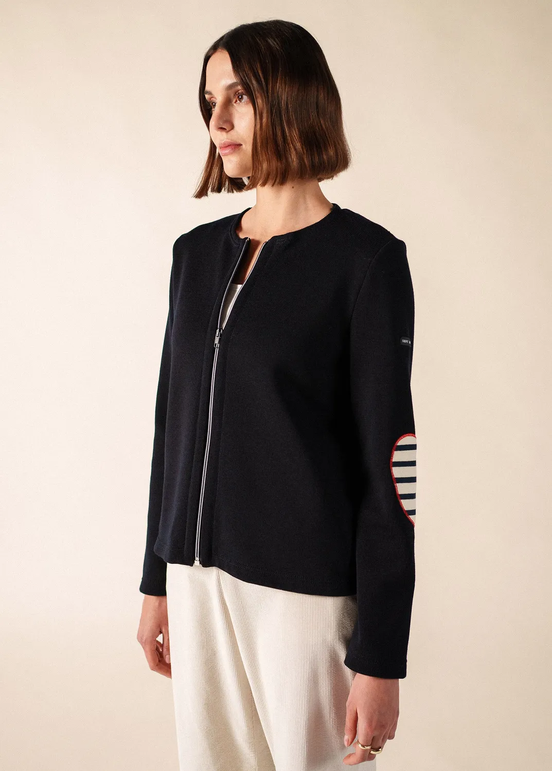 Saint James Vaujany gilet zippé navy femme