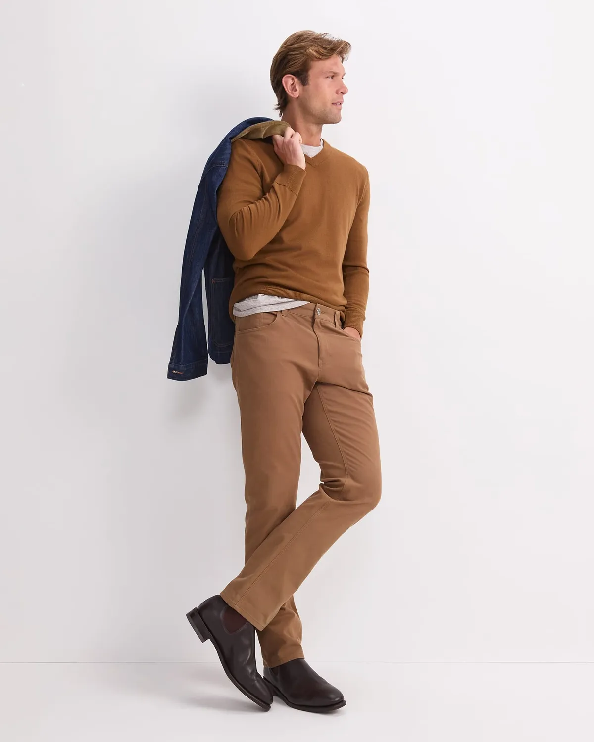 Sportscraft Merino V-Neck pull homme laine