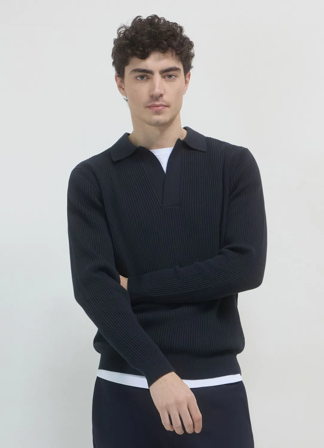 Calliope polo maille côtelée homme coton regular