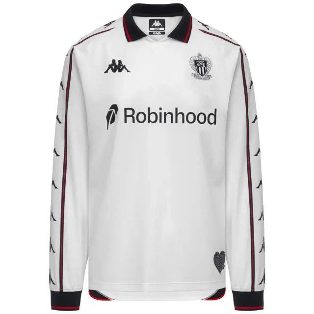 Kappa Kombat Away OGC Nice 26/27 maillot enfant blanc manches longues