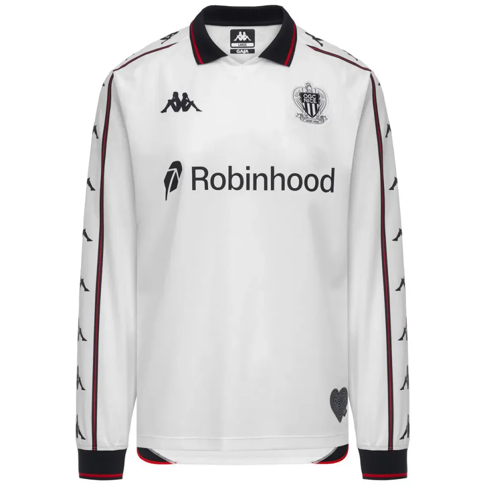 Kappa Kombat Away OGC Nice 26/27 maillot enfant blanc manches longues