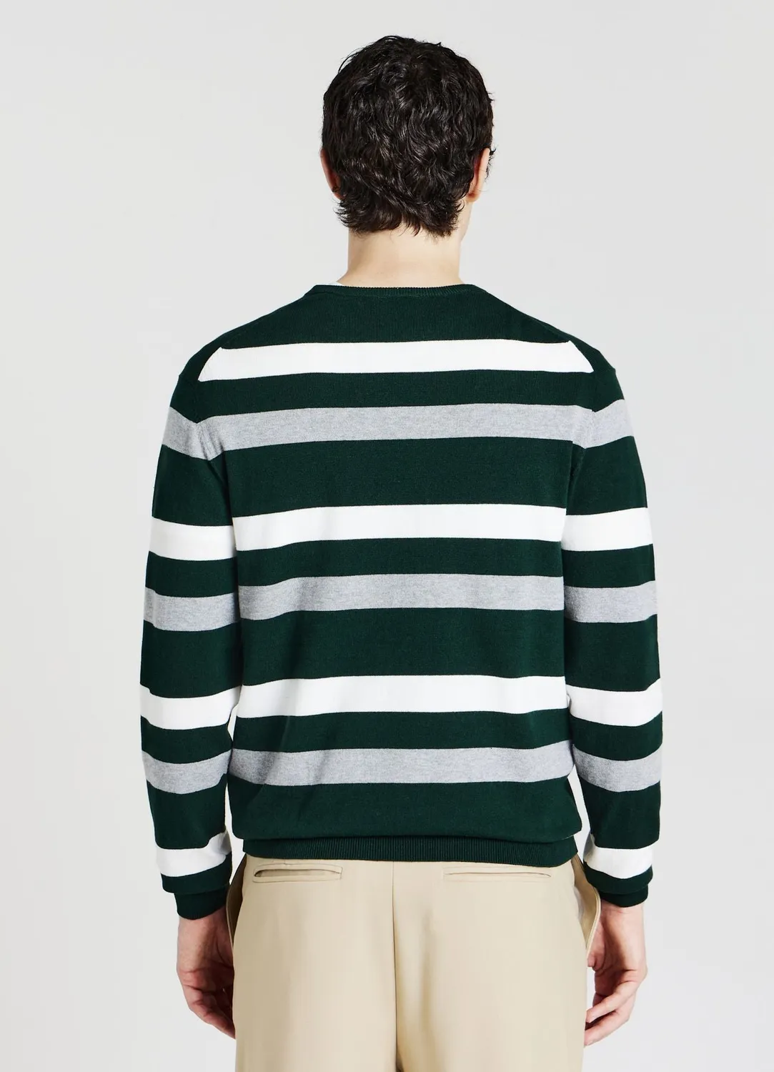 Calliope pull rayé homme col rond manches longues