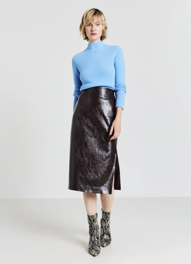 Calliope pull femme col montant uni manches longues
