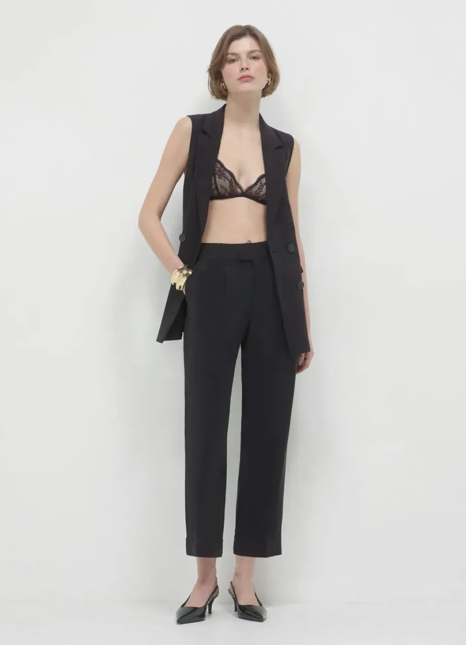 Calliope revers pantalon femme classique regular