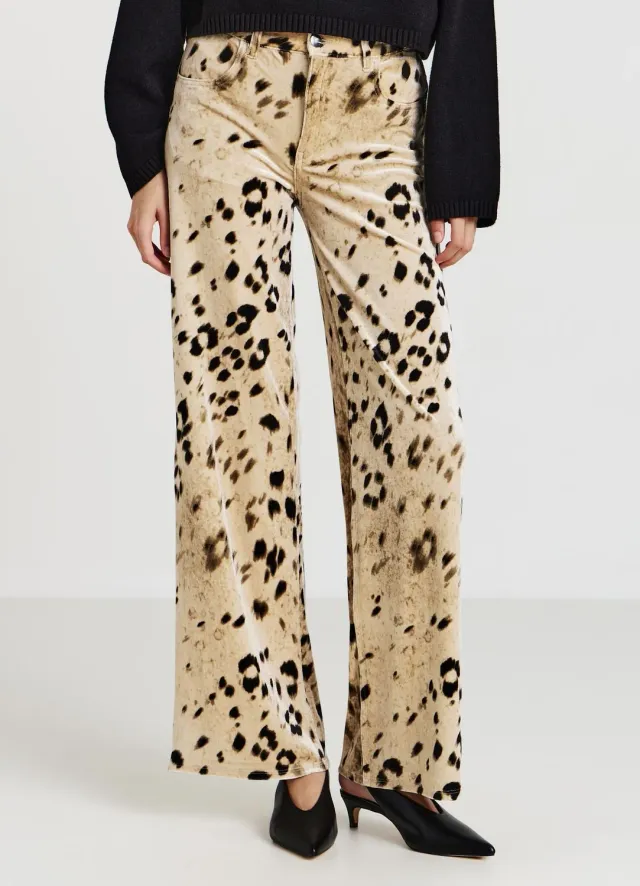 Calliope Straight pantalon femme animalier