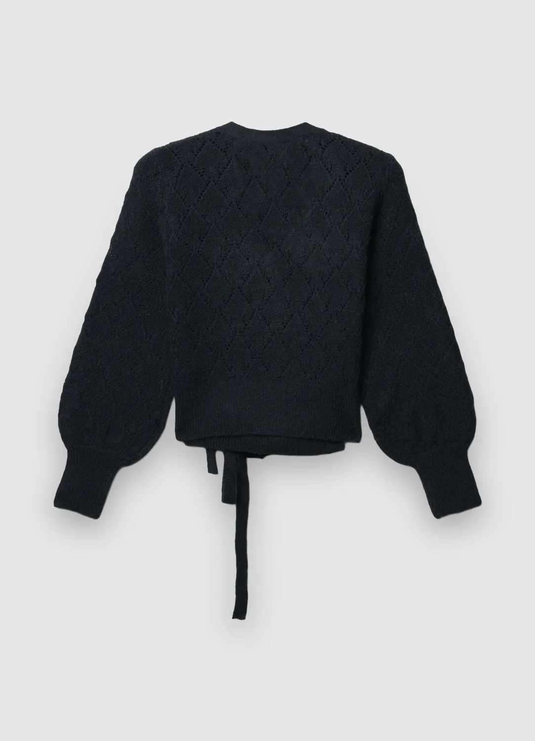 Calliope pull femme col V noue maille ajouree