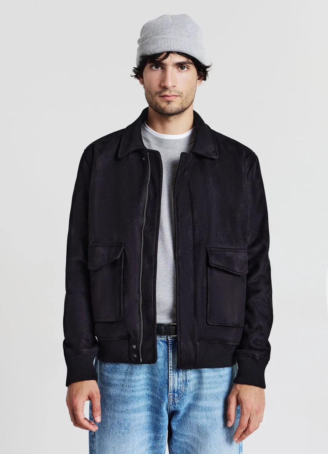 Calliope Blouson homme suédine zip poches à patte