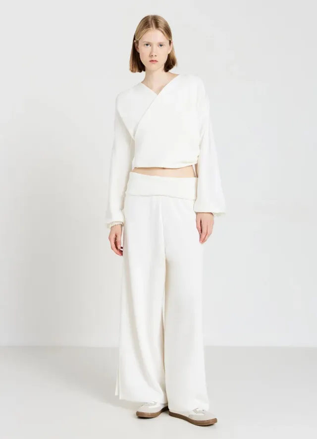 Calliope Sweat Femme Croisé Froncé Crop TU