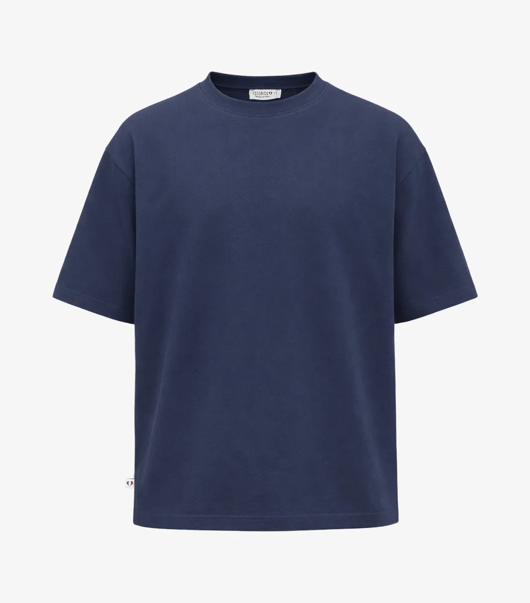 Cocorico Intemporel t-shirt oversize homme bleu jean 230g
