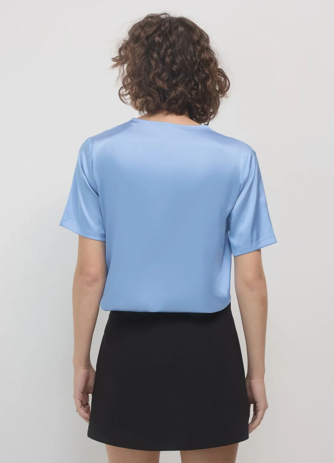 Calliope Blouse Satinée Femme Manches Courtes