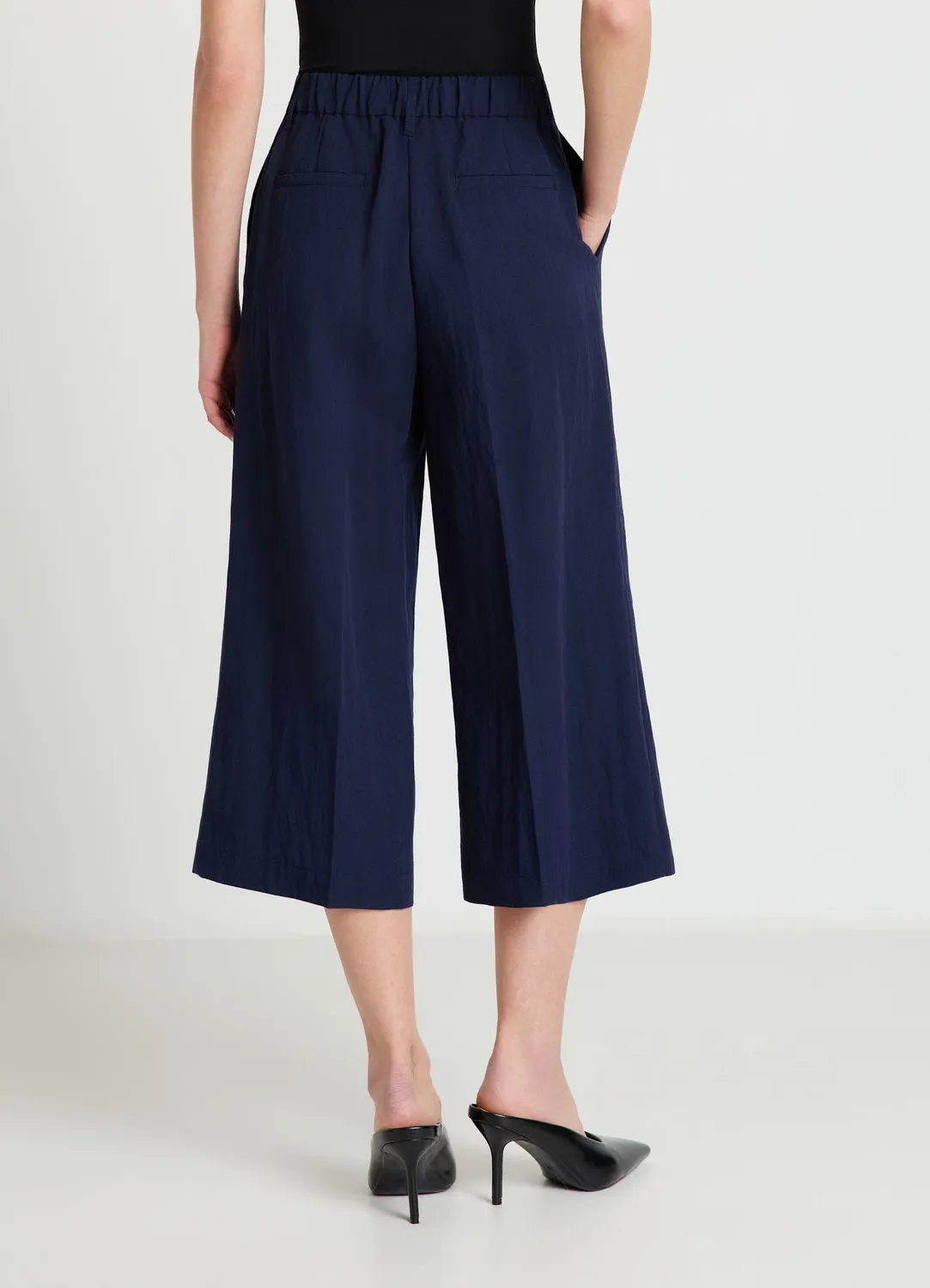 Calliope crop pantalon palazzo taille haute femme