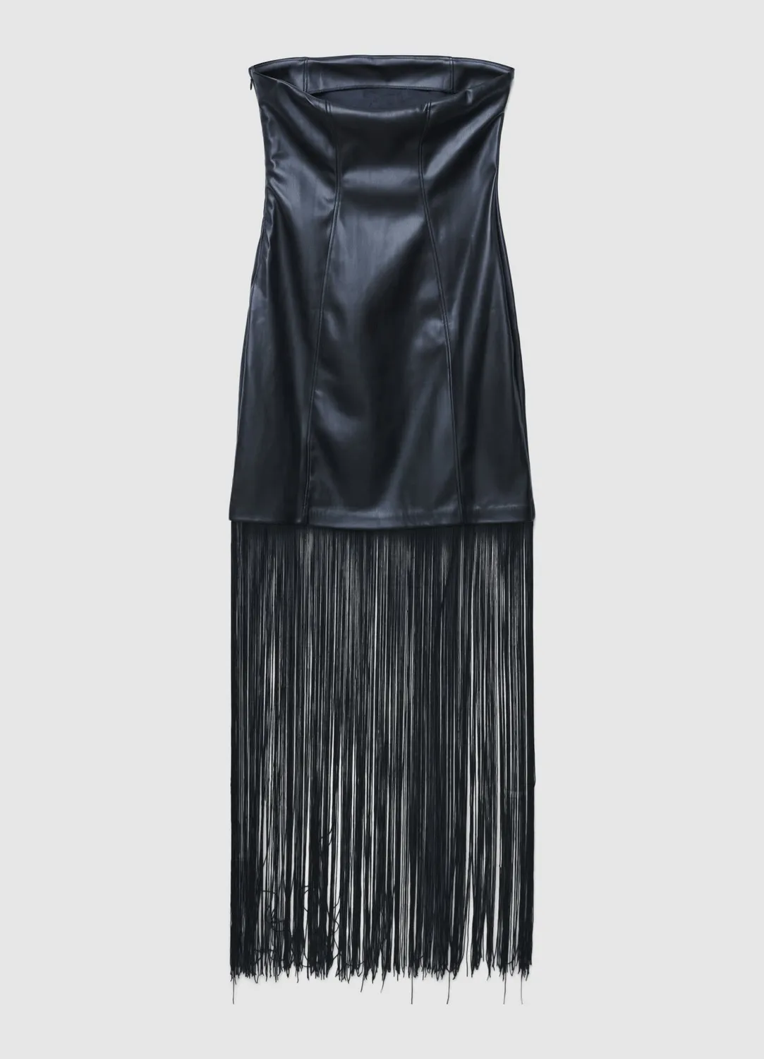 Robe Calliope femme effet cuir franges bustier