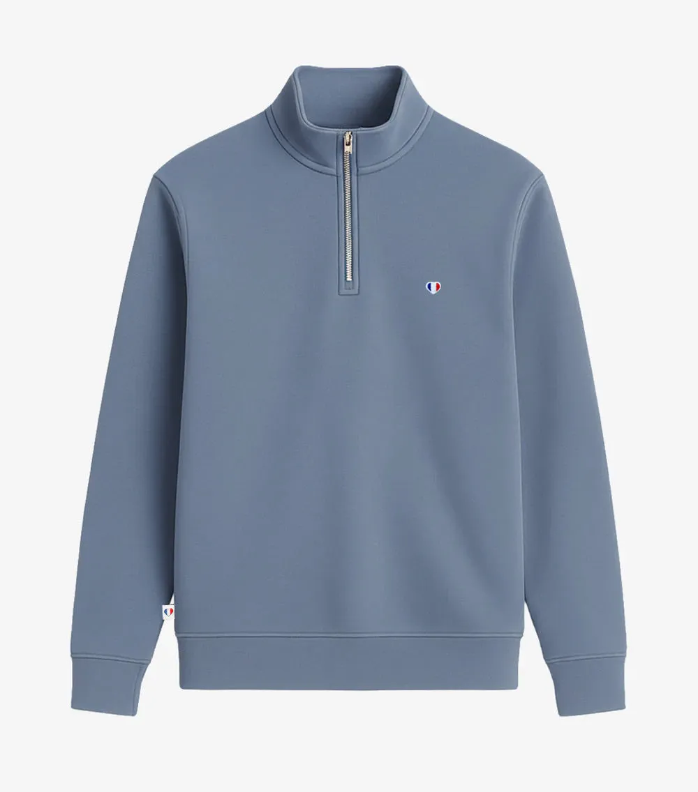 Cocorico Camionneur sweat homme azur coton