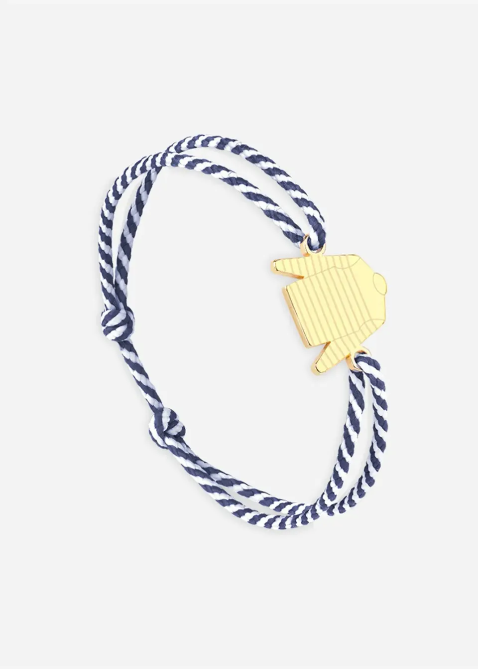 Saint James Marinière bracelet or rayé blanc marine
