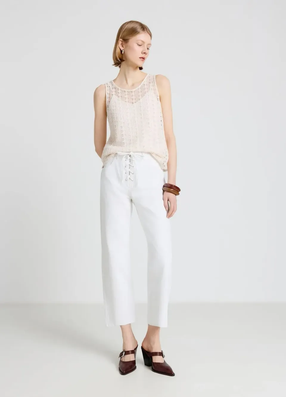 Calliope canotta crochet débardeur femme ajouré