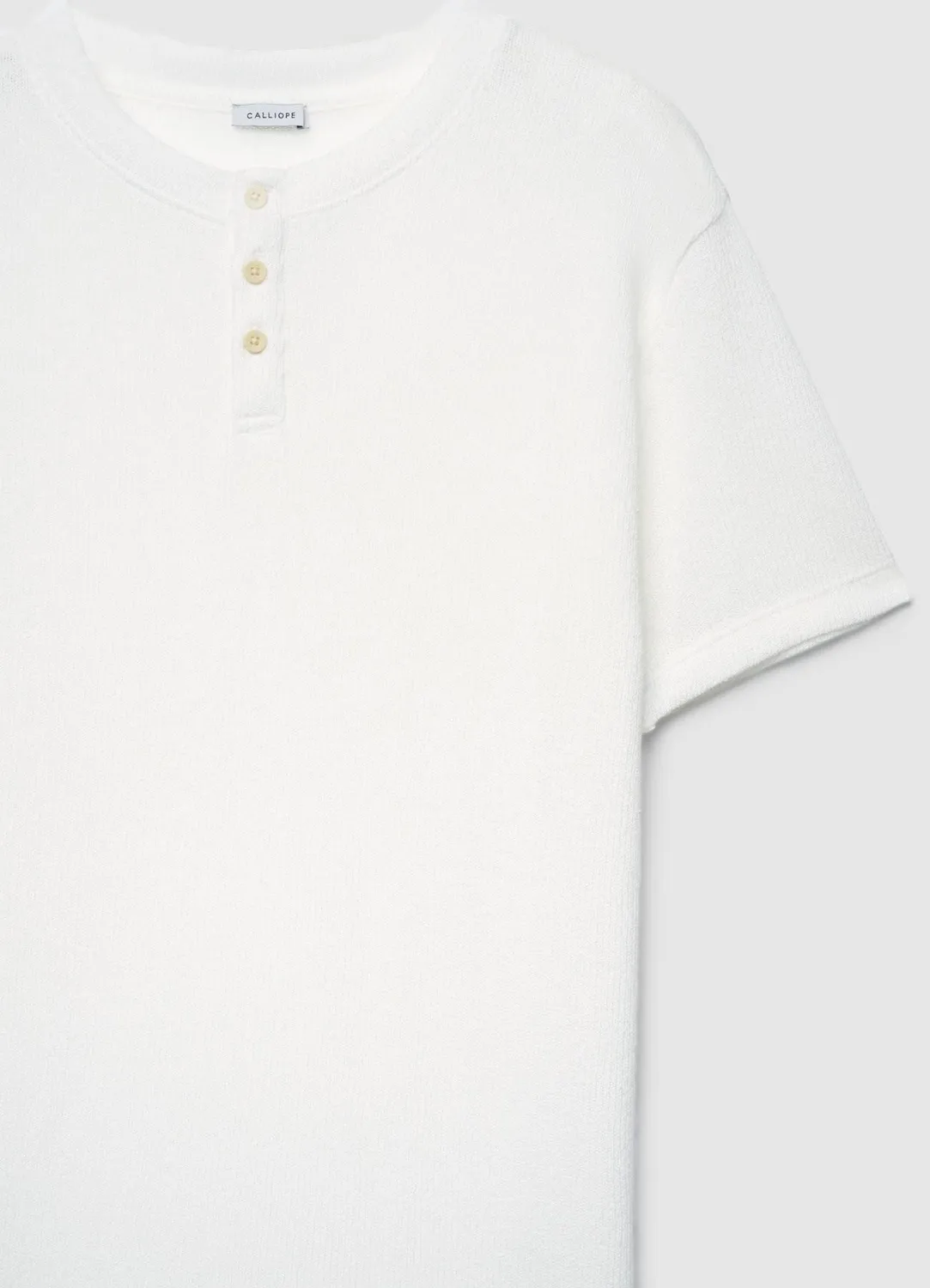 Calliope T-shirt Serafino Traforata homme manches courtes ajouré