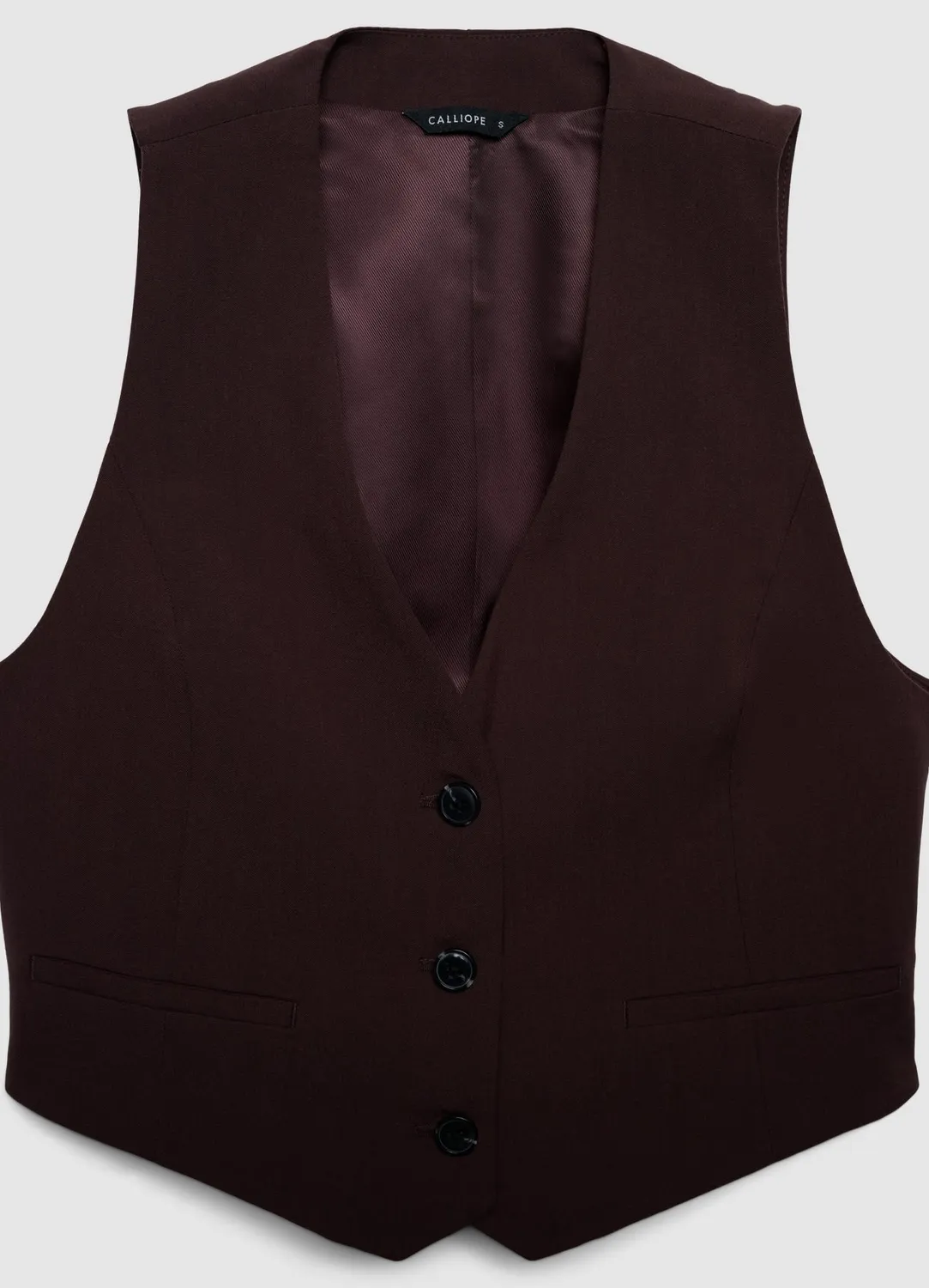 Calliope gilet court femme 3 boutons col V