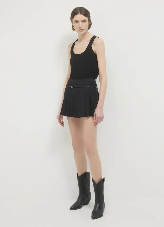 Calliope jupe-culotte plissée femme ceinture