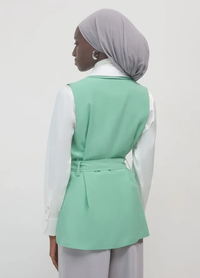 Calliope gilet double boutonnage femme avec ceinture