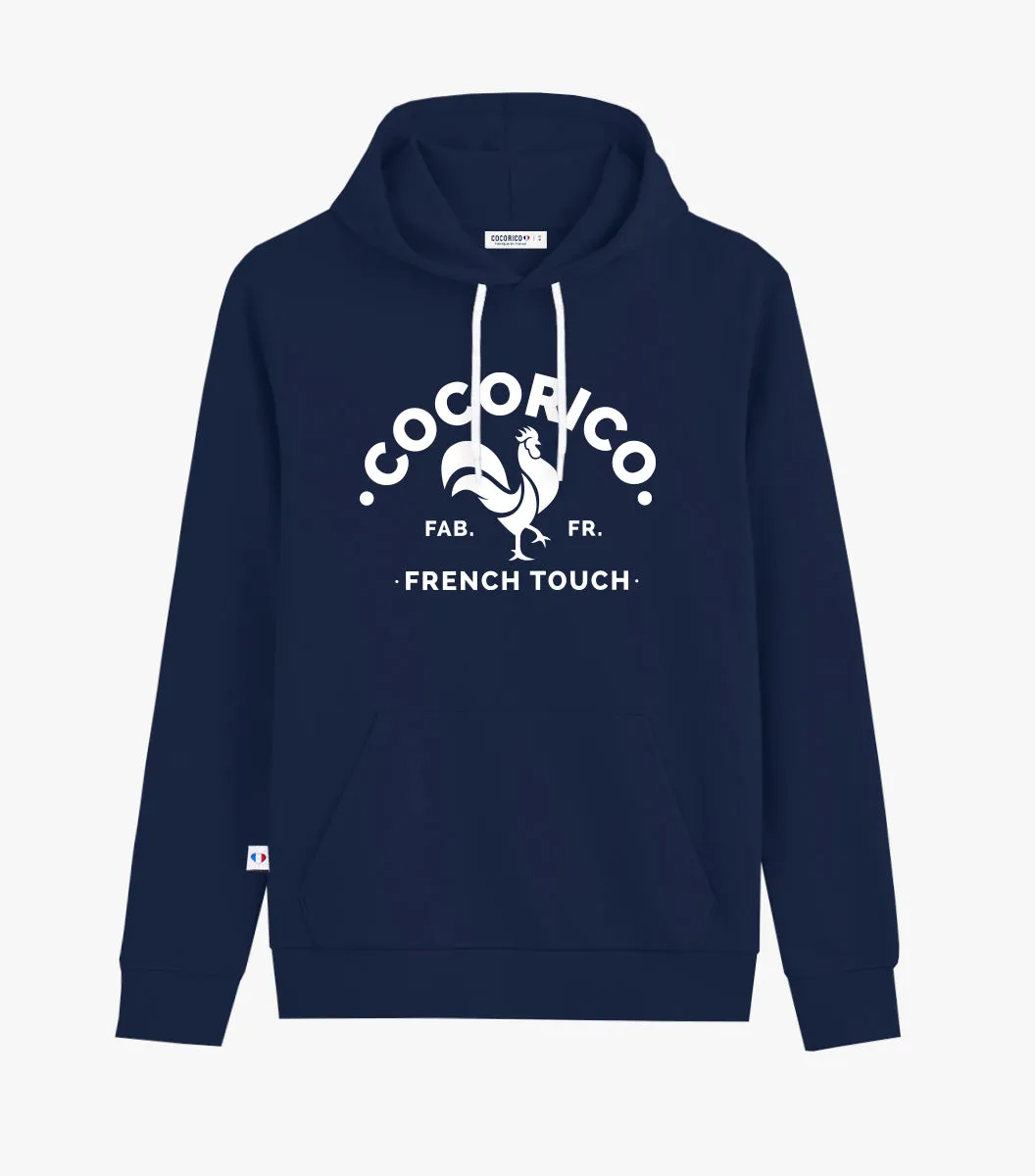 Cocorico Coq Français hoodie homme marine coton