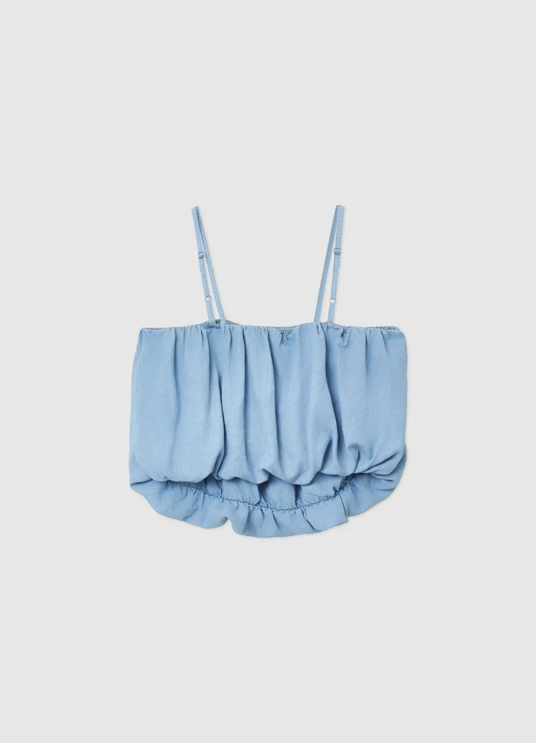 Calliope top ballon bretelles fines femme uni