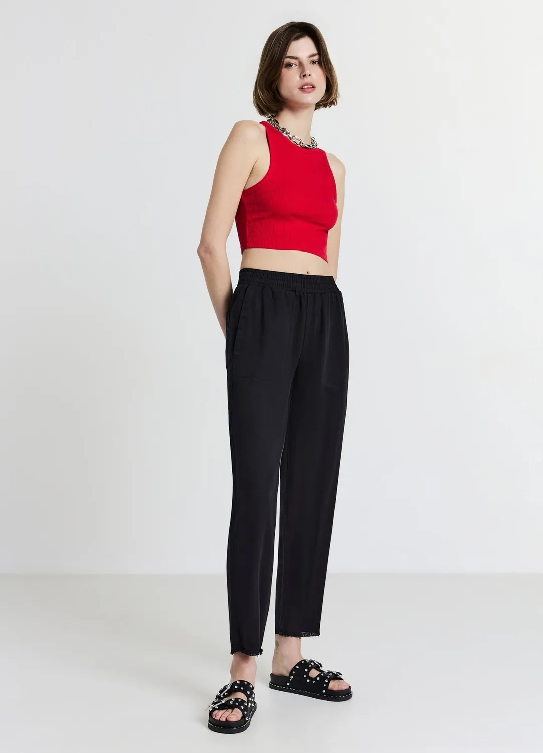 Calliope jogger femme uni poches regular