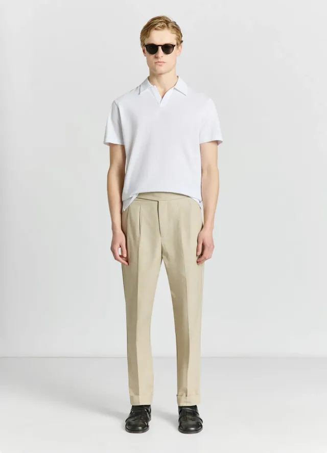 Calliope t-shirt polo homme uni sans boutons