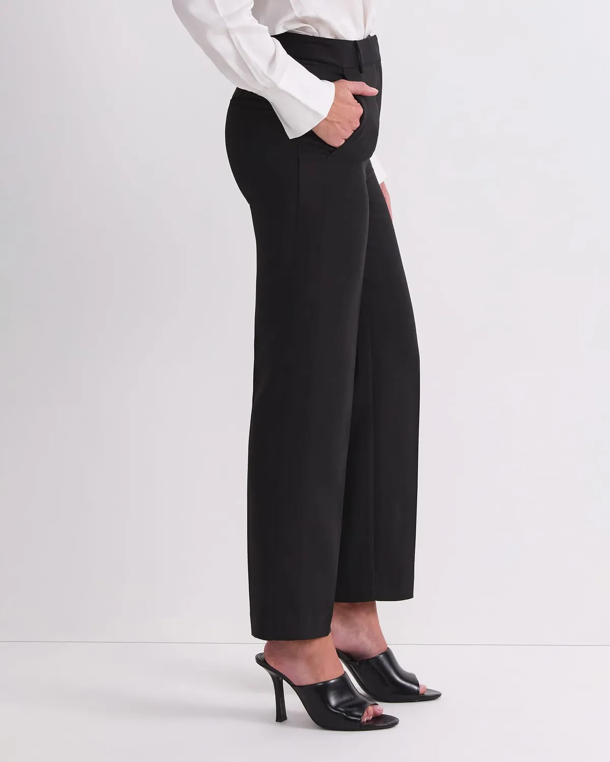 Sportscraft Angie pantalon tailleur femme crêpe galon satin