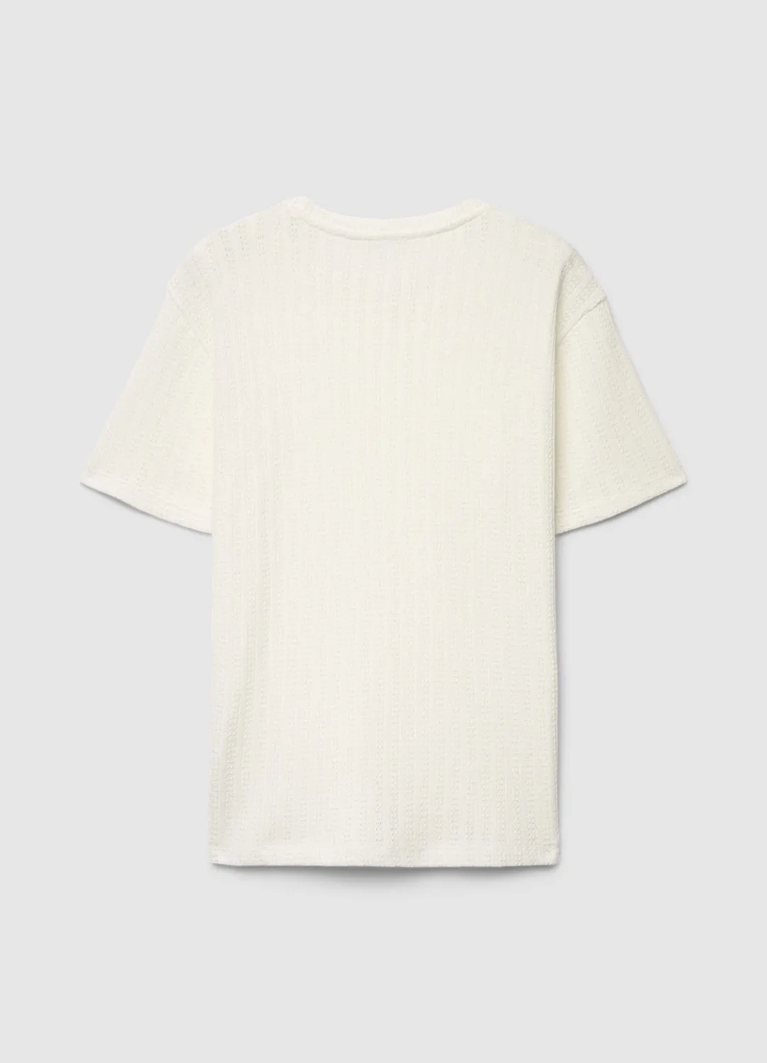 Calliope t-shirt côte ajourée homme col rond coton L