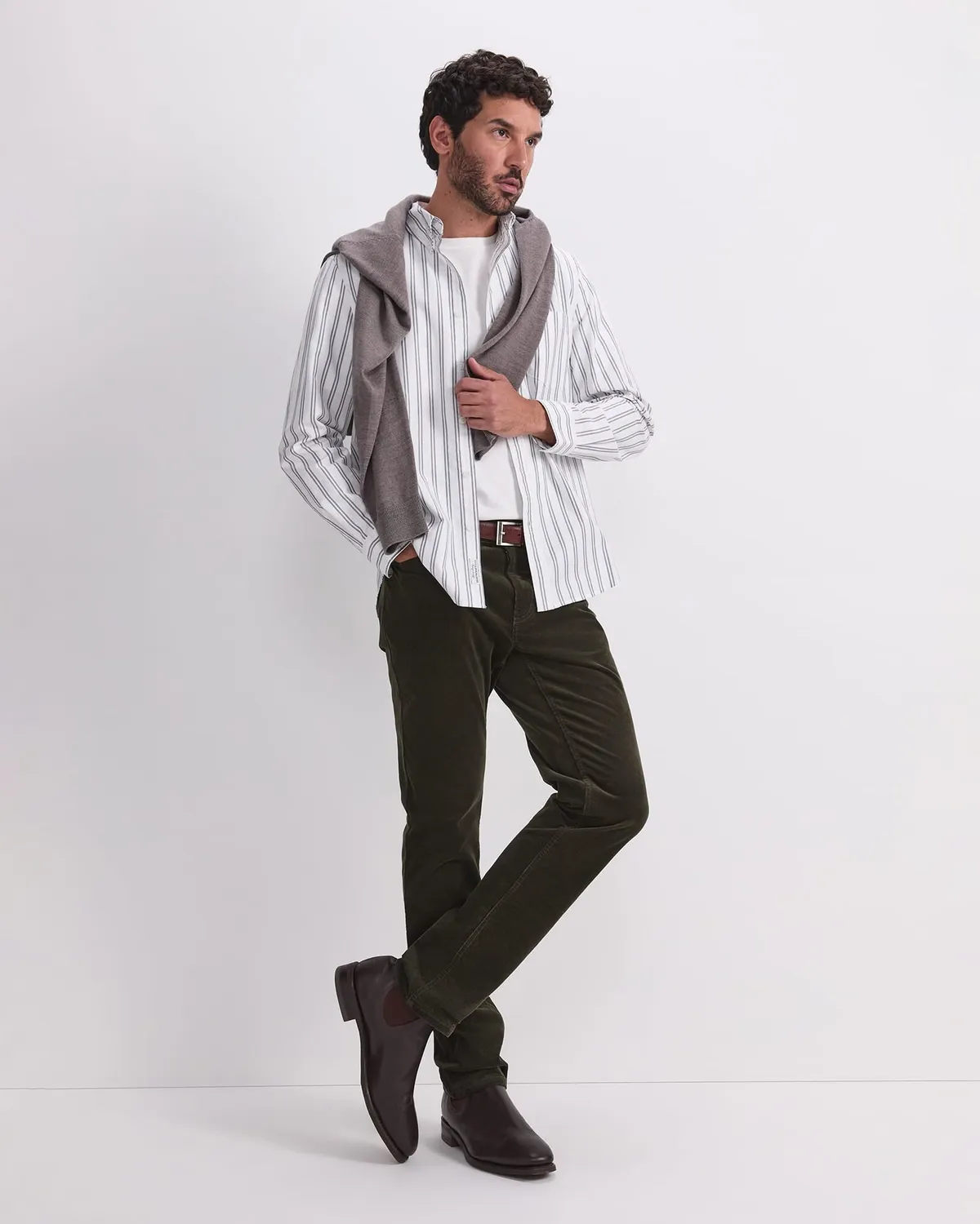 Sportscraft Oxford Stripe chemise rayée coton homme