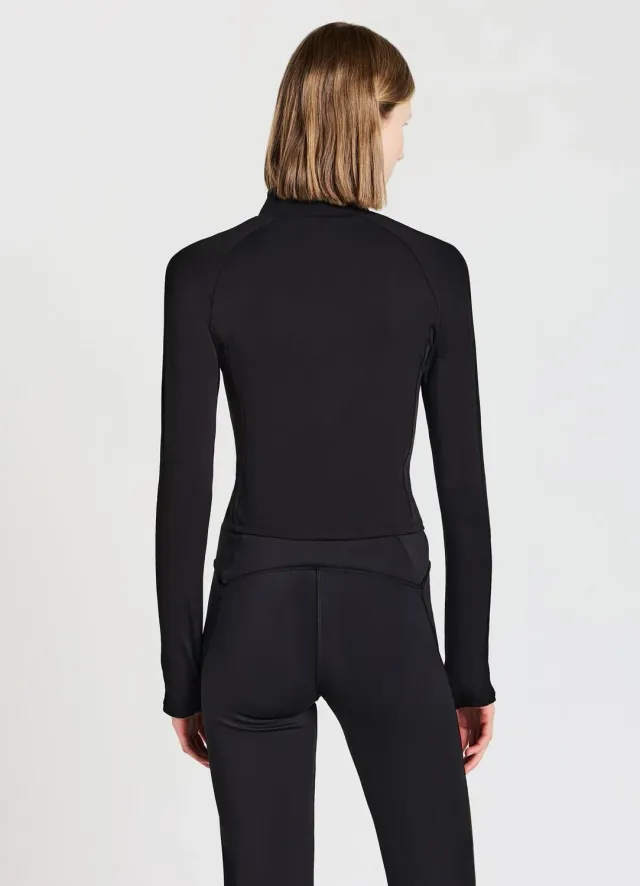 Calliope sweat zippé femme S col montant ajusté uni