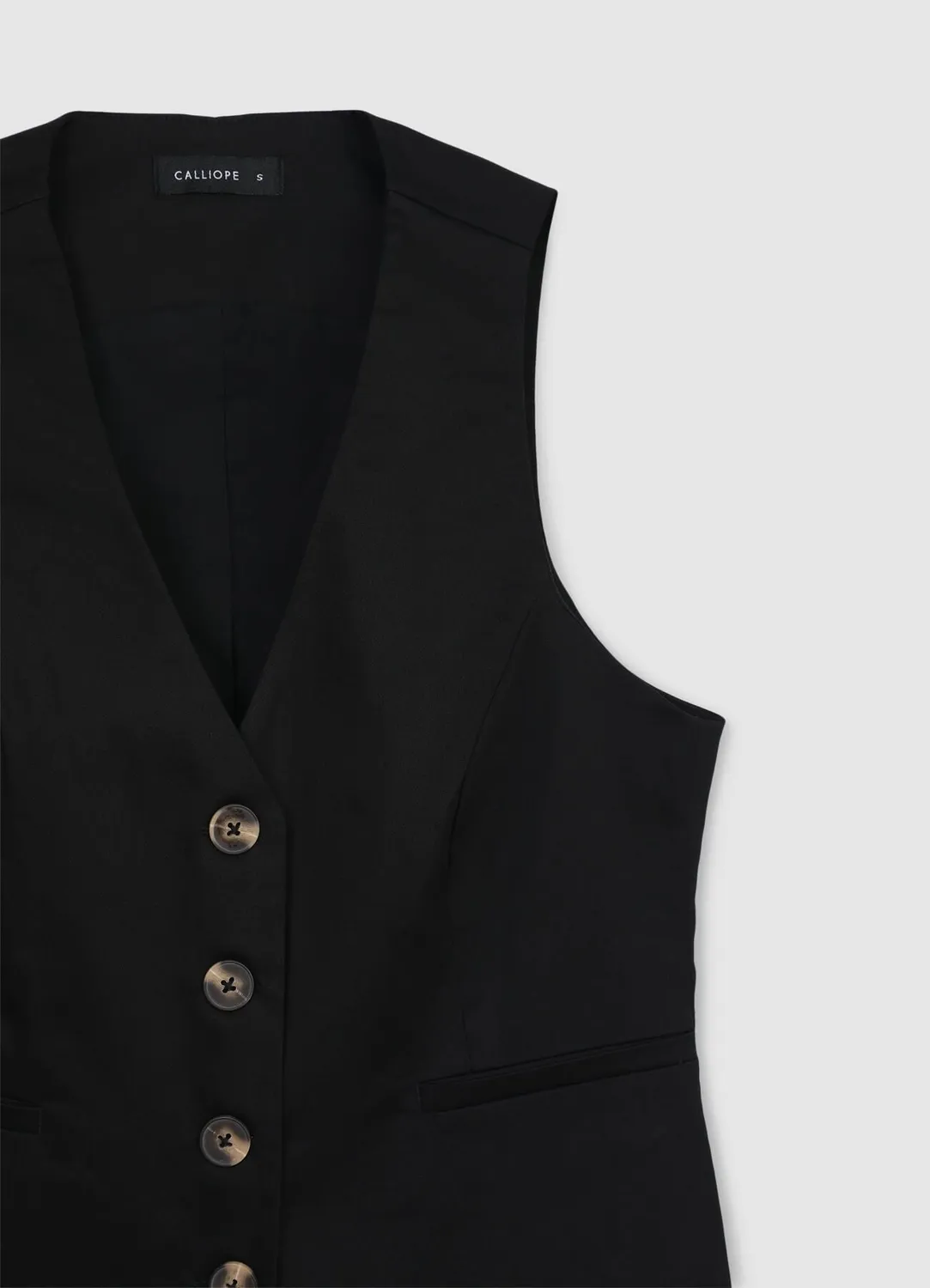 Calliope gilet coton rasatello boutonné femme