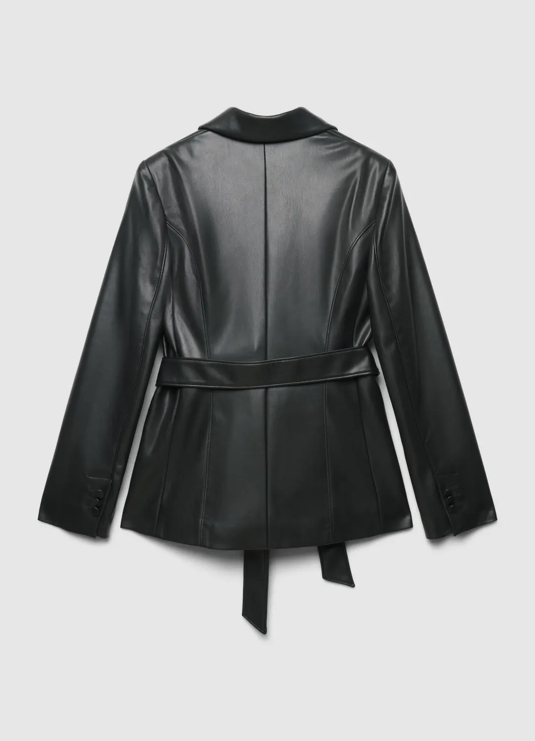 Calliope veste simili cuir femme ceinture à nouer