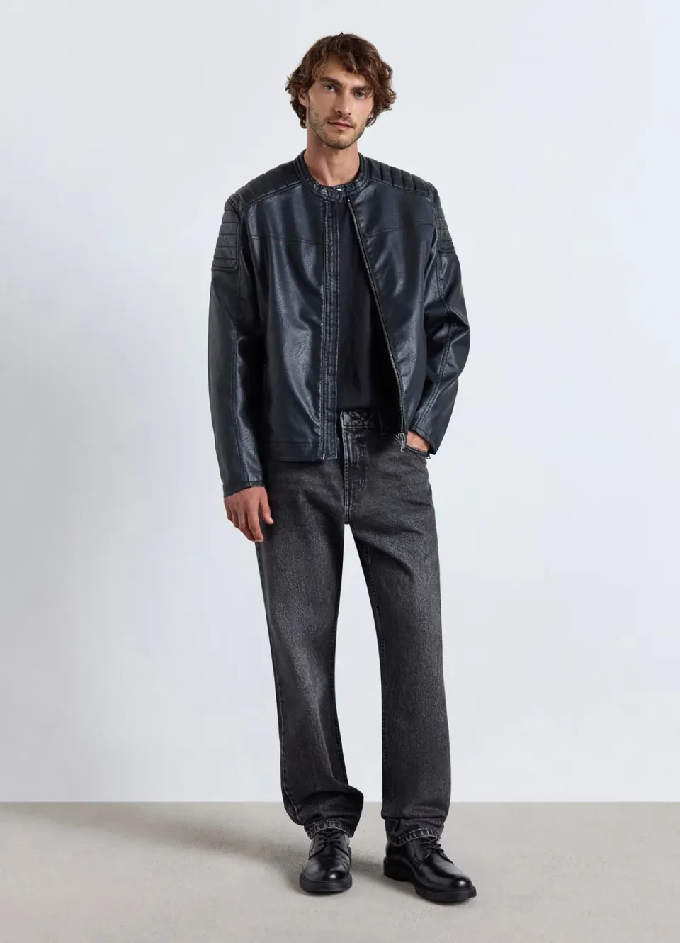Calliope veste biker homme effet cuir slim