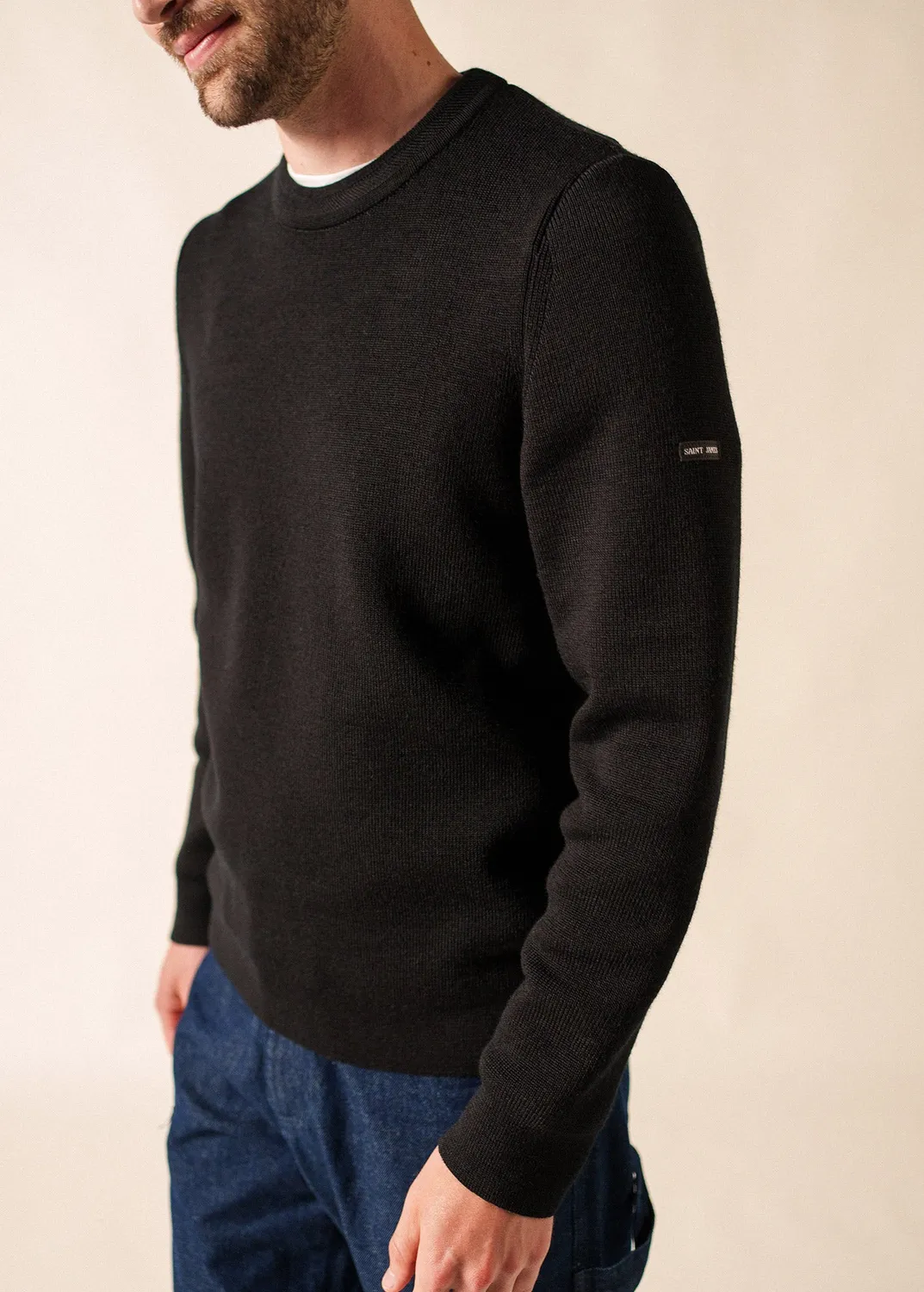Saint James Locronan pull laine noir homme