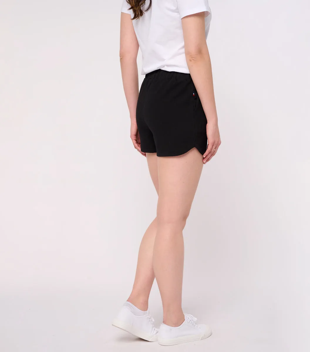 Cocorico Noir short molleton femme noir coton