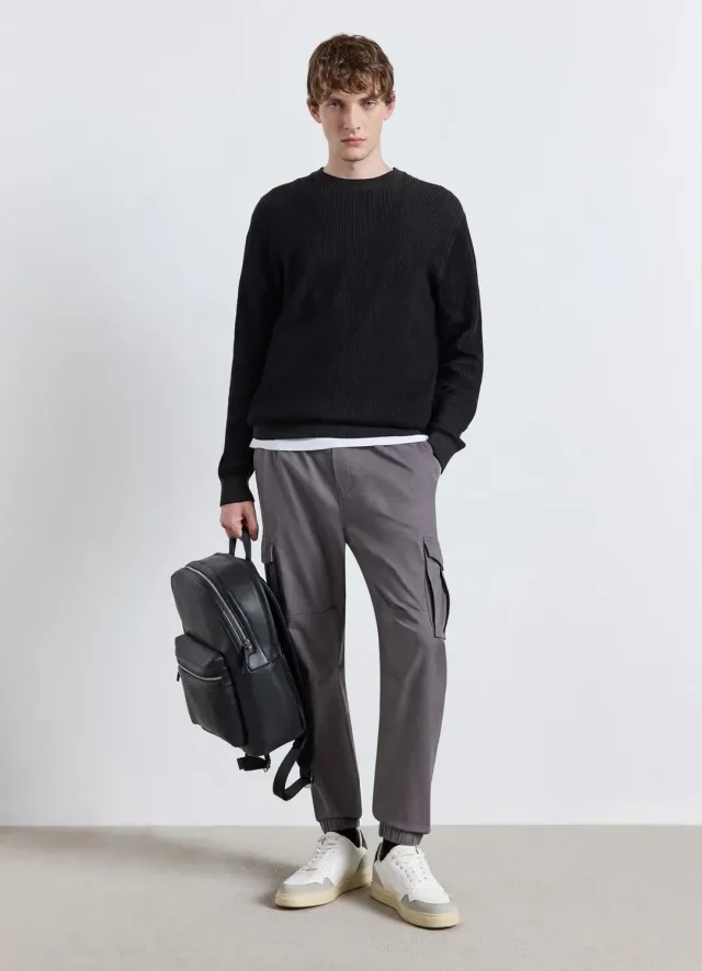 Calliope pantalon jogger cargo homme uni à cordon