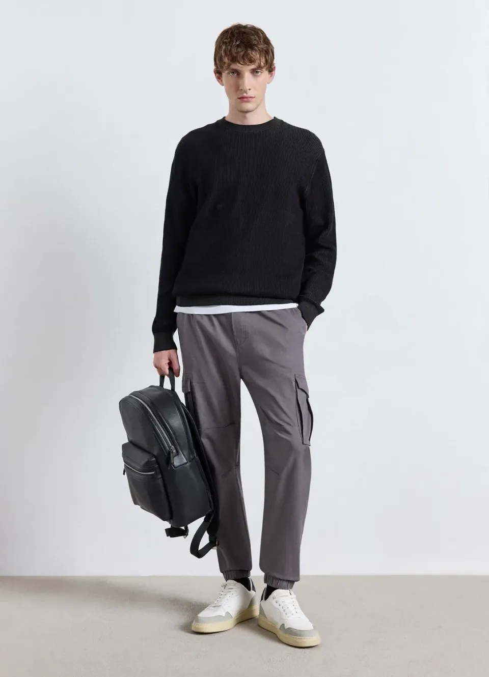 Calliope pantalon jogger cargo homme uni à cordon