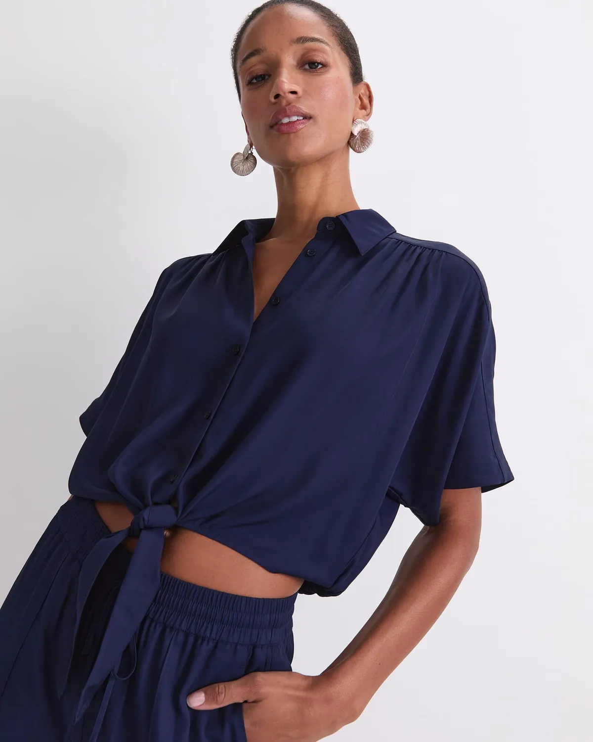 Sportscraft Meryem blouse nouée devant manches courtes