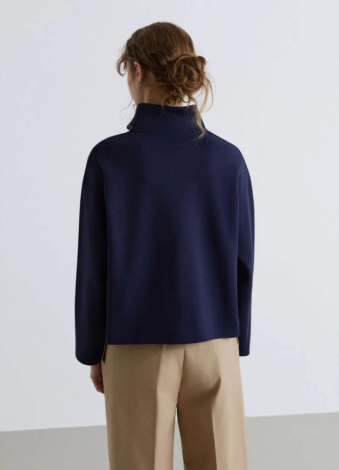 Calliope Sweat col zippé femme uni léger