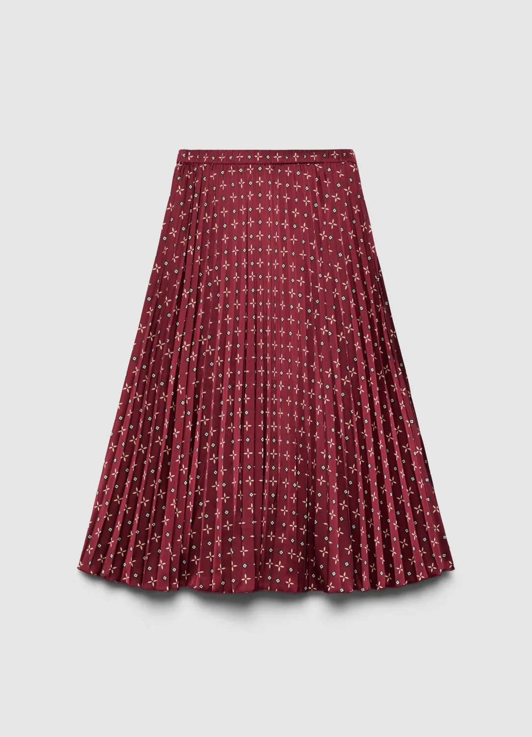 Calliope jupe femme plissée midi imprimée satin