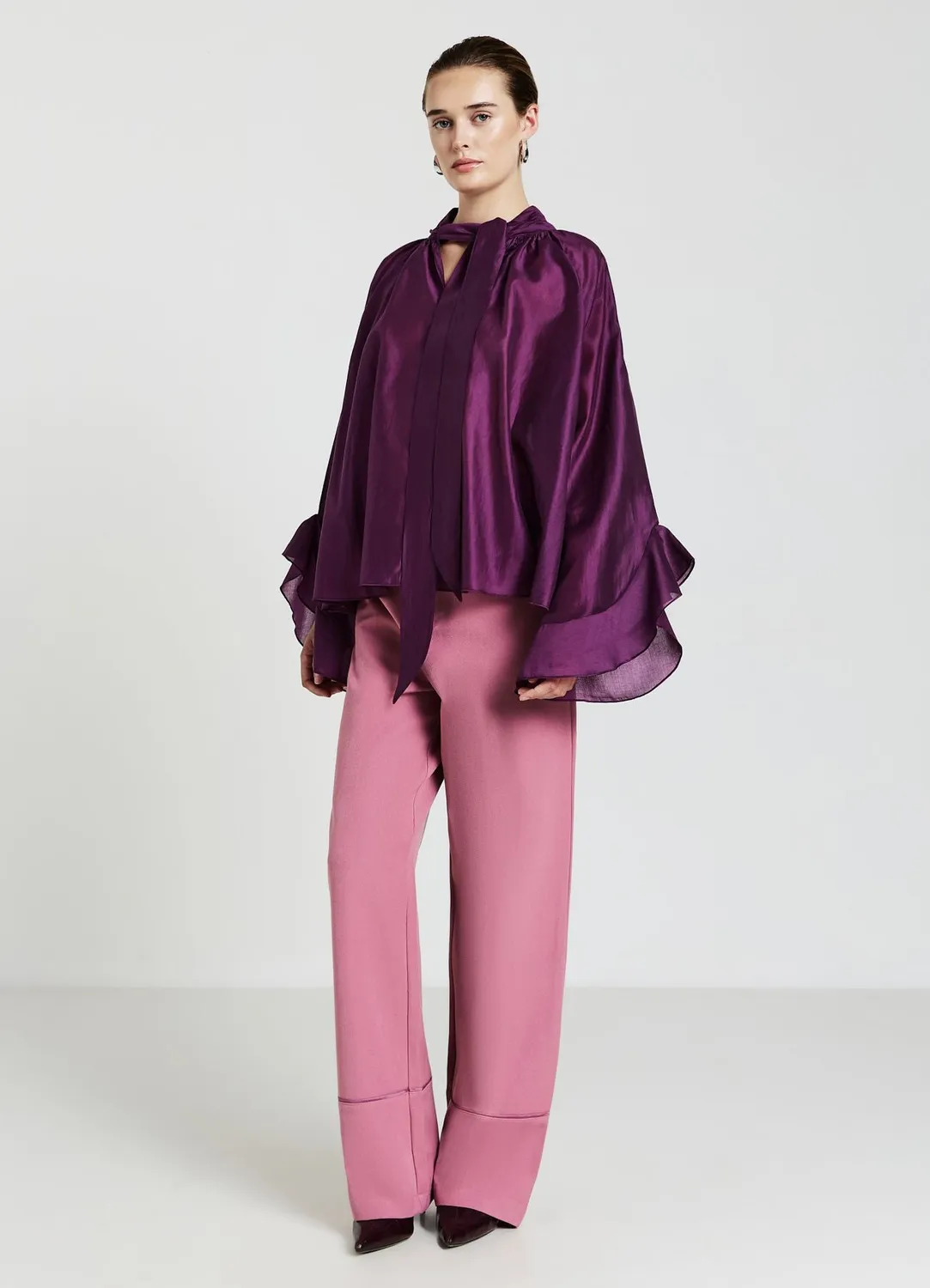 Calliope Blouse ample à volants femme manches longues