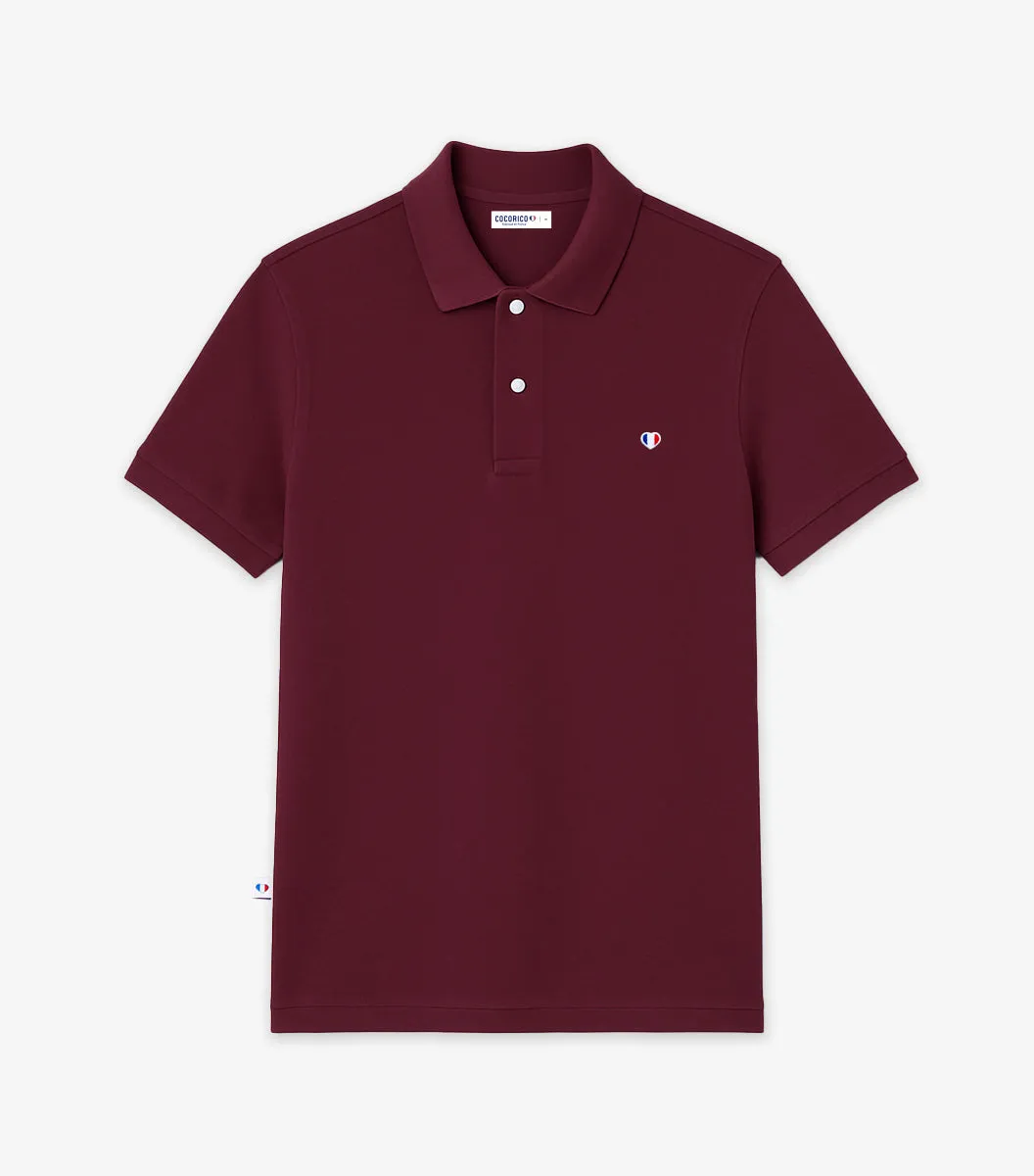 Cocorico Iconique Bordeaux polo homme bordeaux coton