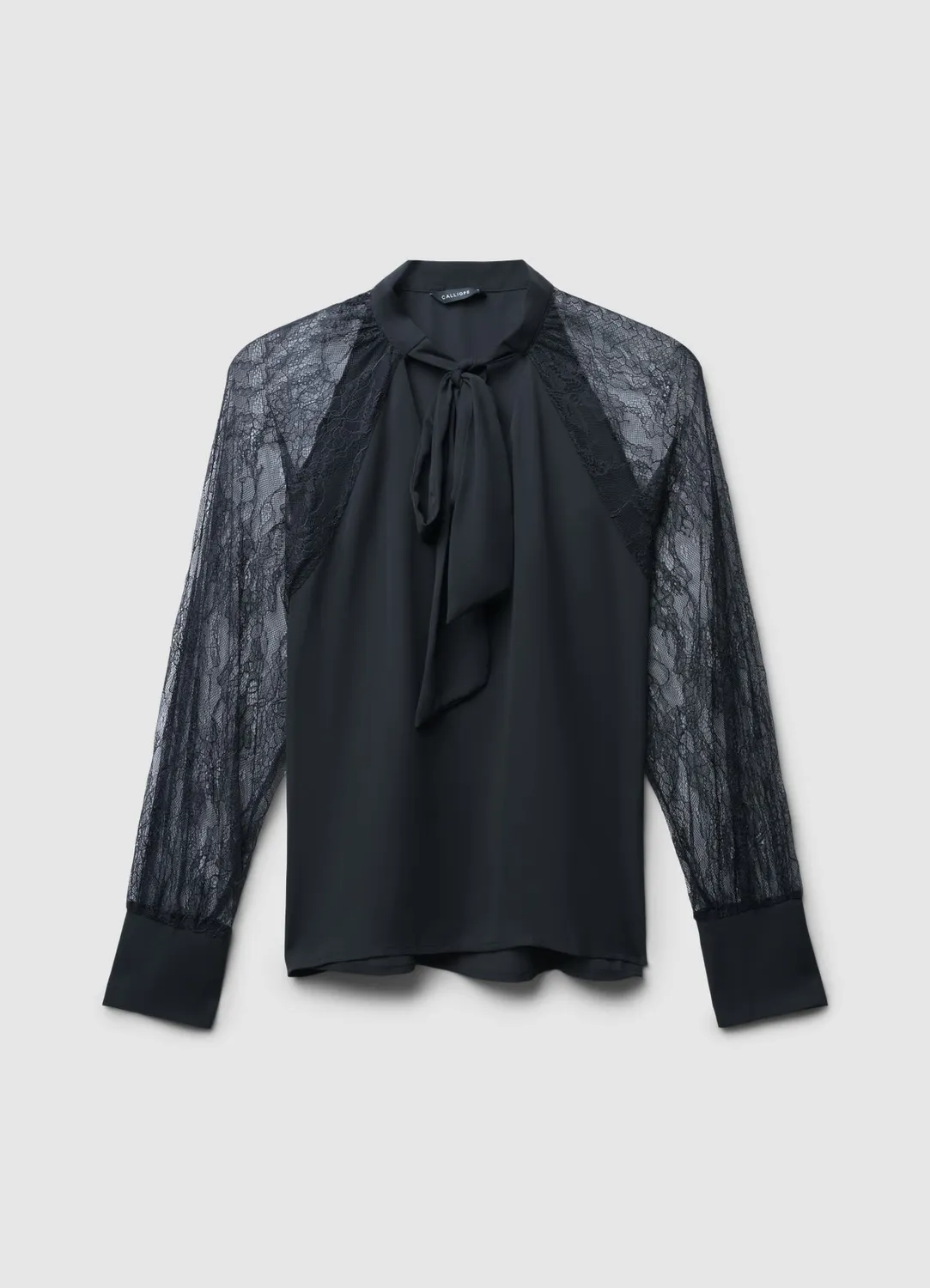 Calliope Blouse nœud femme manches dentelle