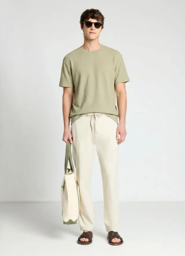 Calliope t-shirt homme col rond texturé uni