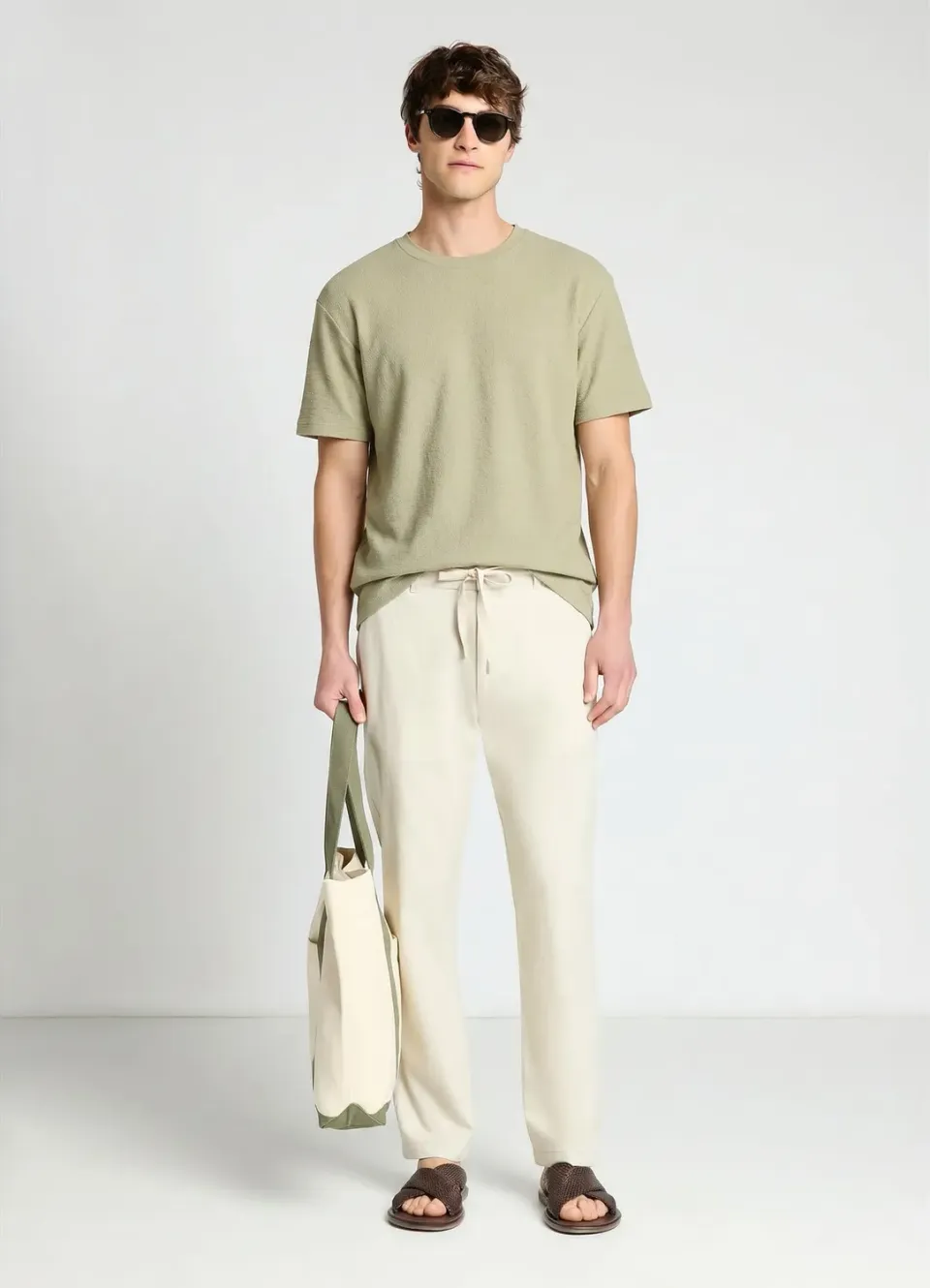Calliope t-shirt homme col rond texturé uni