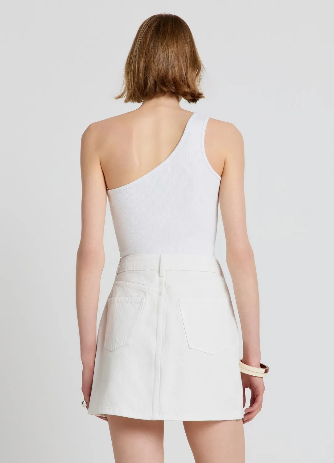 Calliope top une épaule fleur femme ajusté