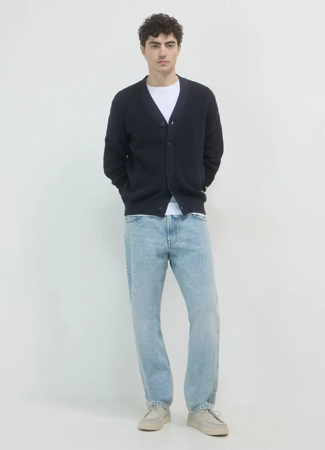 Calliope cardigan homme coton boutons uni